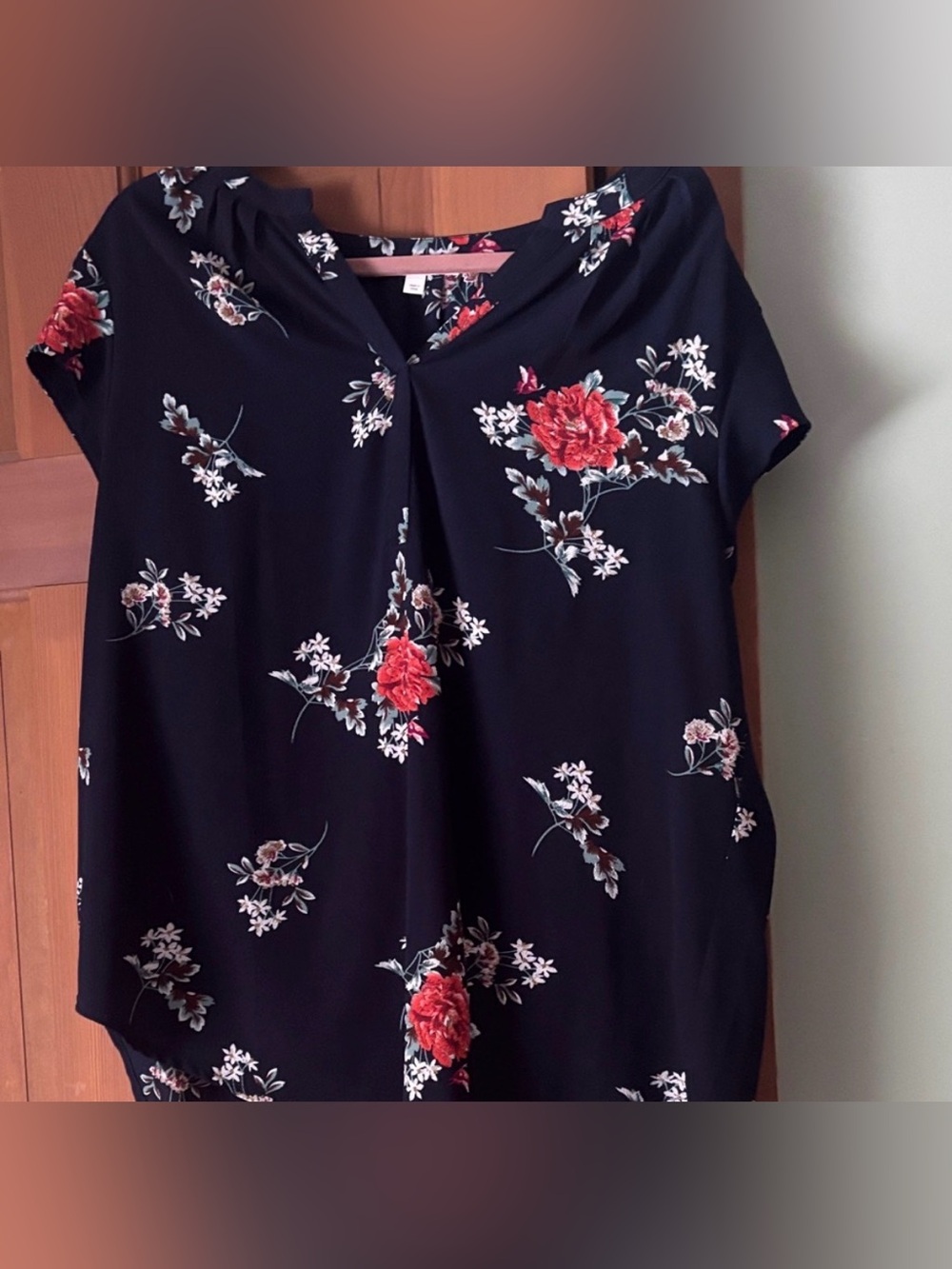 Fun 2 Fun Navy Floral Blouse - Picture 4 of 4